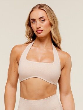 Gymshark Backless Cream Sports Bra